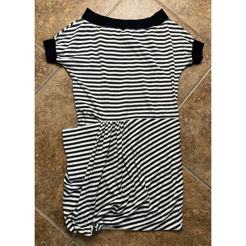 Vintage Prada Y2K Black White Striped Dress Minimalist Size S